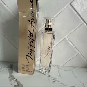 Elizabeth Arden My Fifth Avenue Perfume with Gold and Black Accents